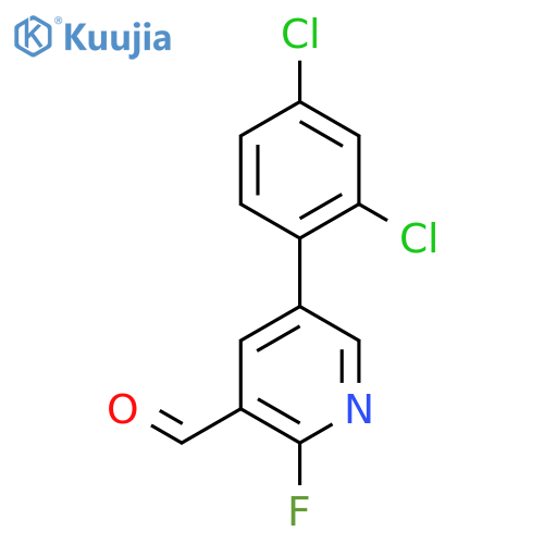 5-(2,4-Dichlorophenyl)-2-fluoronicotinaldehyde structure