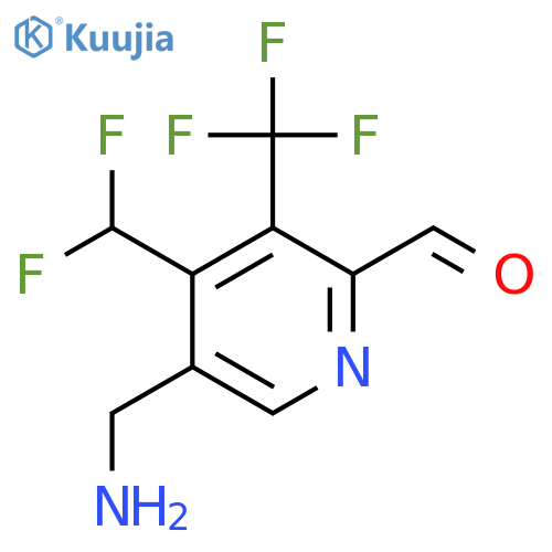 5-(Aminomethyl)-4-(difluoromethyl)-3-(trifluoromethyl)pyridine-2-carboxaldehyde structure
