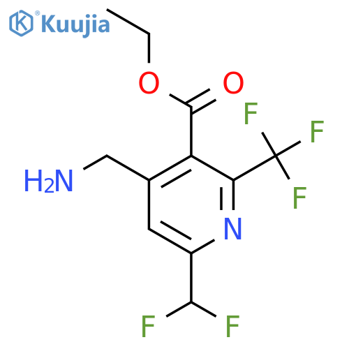 Ethyl 4-(aminomethyl)-6-(difluoromethyl)-2-(trifluoromethyl)pyridine-3-carboxylate structure