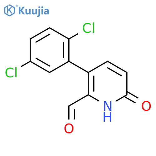 3-(2,5-Dichlorophenyl)-6-hydroxypicolinaldehyde structure