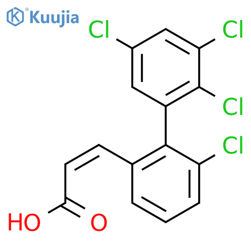 6,2',3',5'-Tetrachlorobiphenyl-2-acrylic acid structure