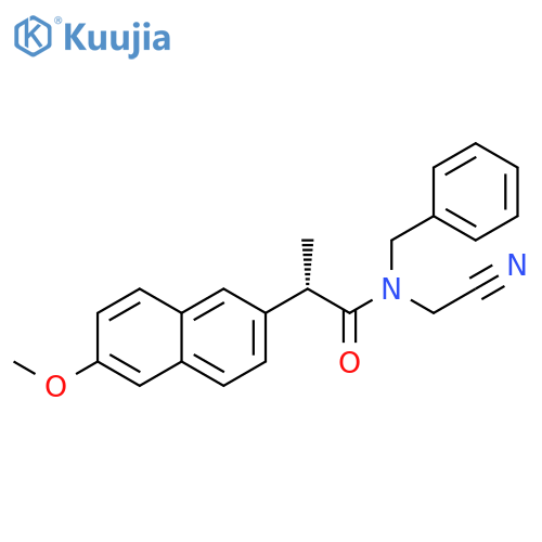(2S)-N-benzyl-N-(cyanomethyl)-2-(6-methoxynaphthalen-2-yl)propanamide structure
