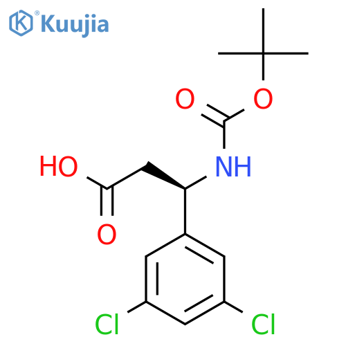 (3R)-3-{(tert-butoxy)carbonylamino}-3-(3,5-dichlorophenyl)propanoic acid structure