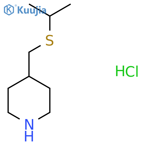 4-[(Propan-2-ylsulfanyl)methyl]piperidine hydrochloride structure