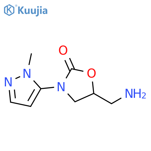 5-(aminomethyl)-3-(1-methyl-1H-pyrazol-5-yl)-1,3-oxazolidin-2-one structure