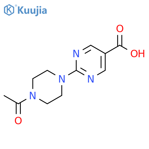 2-(4-acetylpiperazin-1-yl)pyrimidine-5-carboxylic acid structure