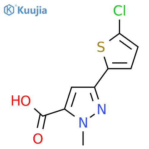 3-(5-chlorothiophen-2-yl)-1-methyl-1H-pyrazole-5-carboxylic acid structure