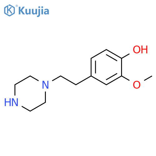 2-methoxy-4-2-(piperazin-1-yl)ethylphenol structure
