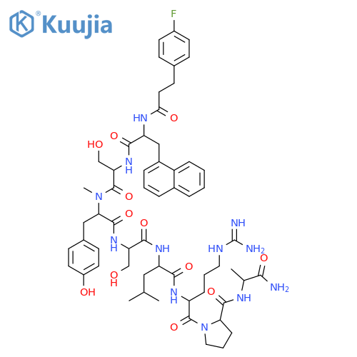 D-Alaninamide,N-[3-(4-fluorophenyl)-1-oxopropyl]-3-(1-naphthalenyl)-D-alanyl-L-seryl-N-methyl-L-tyrosyl-D-seryl-L-leucyl-L-arginyl-L-prolyl- structure
