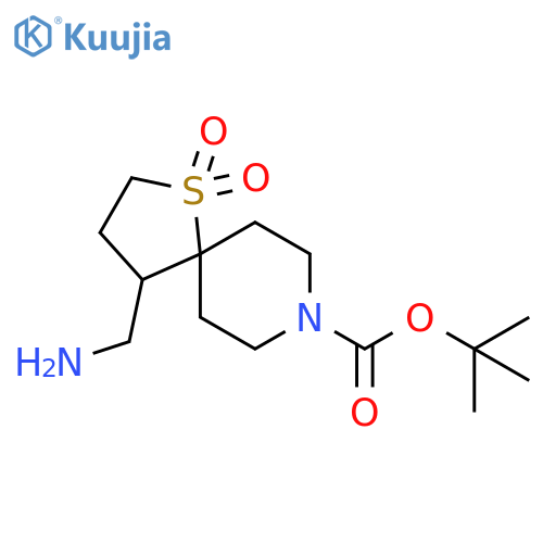 tert-butyl 4-(aminomethyl)-1-thia-8-azaspiro[4.5]decane-8-carboxylate 1,1-dioxide structure