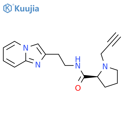 (2S)-N-(2-{imidazo[1,2-a]pyridin-2-yl}ethyl)-1-(prop-2-yn-1-yl)pyrrolidine-2-carboxamide structure