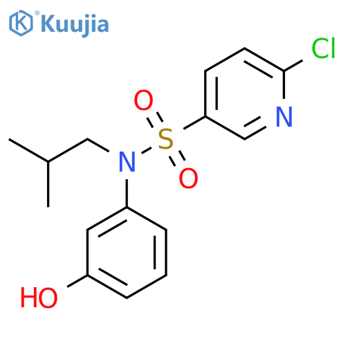6-chloro-N-(3-hydroxyphenyl)-N-(2-methylpropyl)pyridine-3-sulfonamide structure