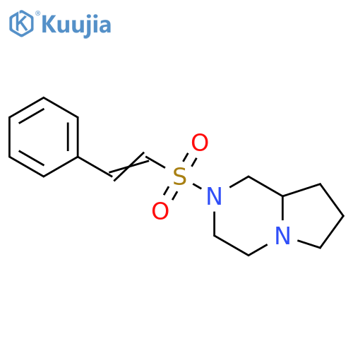 Octahydro-2-[(2-phenylethenyl)sulfonyl]pyrrolo[1,2-a]pyrazine structure