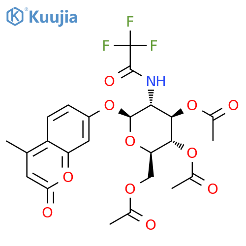 4-Methylumbelliferyl 2-Trifluoroacetyl-3,4,6-O-triacetyl-2-deoxy-b-D-glucopyranoside structure