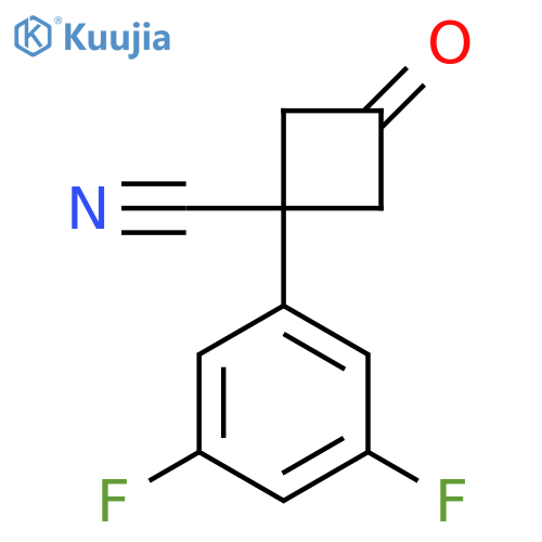 1-(3,5-difluorophenyl)-3-oxocyclobutane-1-carbonitrile structure