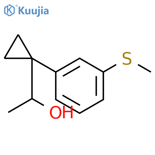 1-{1-3-(methylsulfanyl)phenylcyclopropyl}ethan-1-ol structure