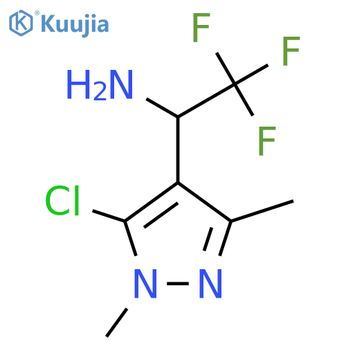1-(5-chloro-1,3-dimethyl-1H-pyrazol-4-yl)-2,2,2-trifluoroethan-1-amine structure