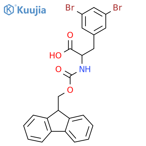 3-(3,5-dibromophenyl)-2-({(9H-fluoren-9-yl)methoxycarbonyl}amino)propanoic acid structure