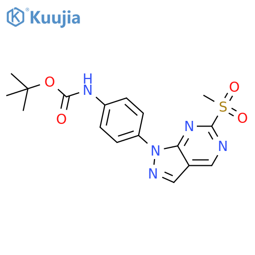 tert-butyl (4-(6-(methylsulfonyl)-1H-pyrazolo[3,4-d]pyrimidin-1-yl)phenyl)carbamate structure