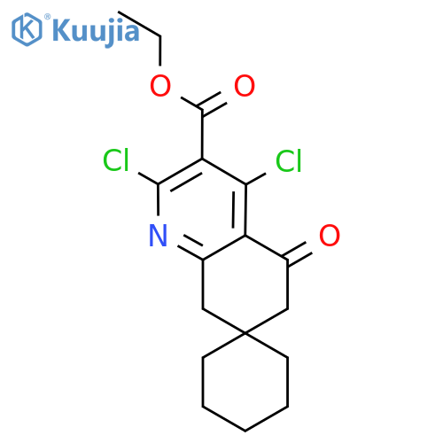 Ethyl 2',4'-dichloro-5'-oxo-6',8'-dihydro-5'H-spiro[cyclohexane-1,7'-quinoline]-3'-carboxylate structure