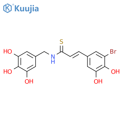 (E)-3-(3-Bromo-4,5-dihydroxyphenyl)-N-(3,4,5-trihydroxybenzyl)prop-2-enethioamide structure