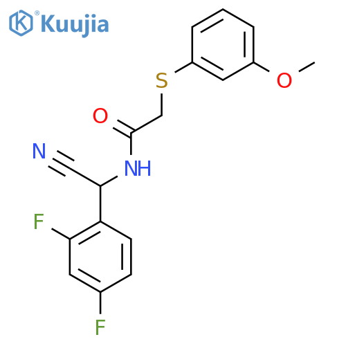 N-[Cyano-(2,4-difluorophenyl)methyl]-2-(3-methoxyphenyl)sulfanylacetamide structure