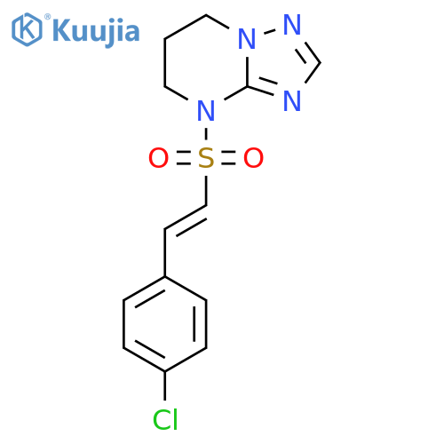 4-[2-(4-chlorophenyl)ethenesulfonyl]-4H,5H,6H,7H-[1,2,4]triazolo[1,5-a]pyrimidine structure