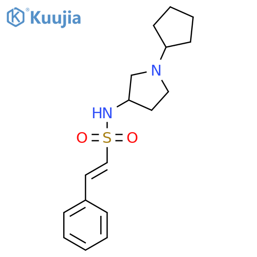 N-(1-cyclopentylpyrrolidin-3-yl)-2-phenylethene-1-sulfonamide structure