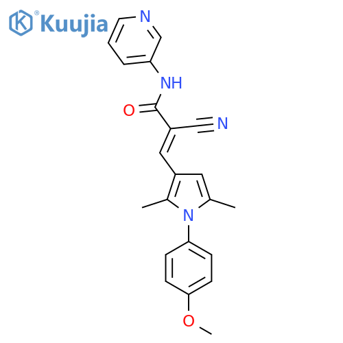 2-cyano-3-[1-(4-methoxyphenyl)-2,5-dimethyl-1H-pyrrol-3-yl]-N-(pyridin-3-yl)prop-2-enamide structure