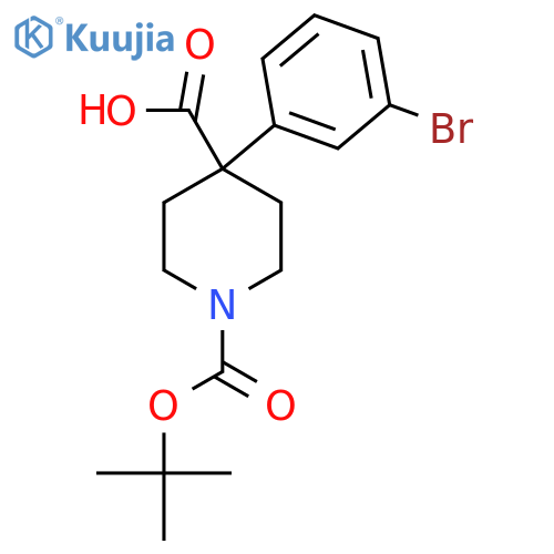 4-(3-Bromophenyl)-1-(tert-butoxycarbonyl)piperidine-4-carboxylic acid structure