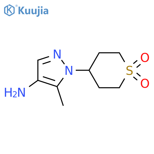 4-(4-amino-5-methyl-1H-pyrazol-1-yl)-1lambda6-thiane-1,1-dione structure