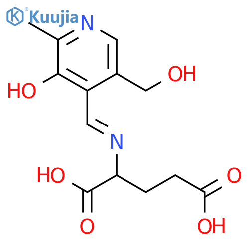 L-Glutamic acid,N-[[3-hydroxy-5-(hydroxymethyl)-2-methyl-4-pyridinyl]methylene]- structure