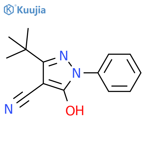 3-tert-butyl-5-hydroxy-1-phenyl-1H-pyrazole-4-carbonitrile structure