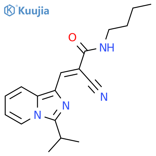 (E)-N-Butyl-2-cyano-3-(3-propan-2-ylimidazo[1,5-a]pyridin-1-yl)prop-2-enamide structure