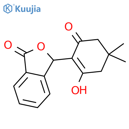 3-(2-hydroxy-4,4-dimethyl-6-oxocyclohex-1-en-1-yl)-1,3-dihydro-2-benzofuran-1-one structure