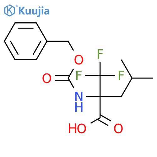 2-{(benzyloxy)carbonylamino}-4-methyl-2-(trifluoromethyl)pentanoic acid structure