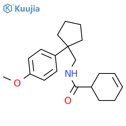 N-{[1-(4-methoxyphenyl)cyclopentyl]methyl}cyclohex-3-ene-1-carboxamide structure