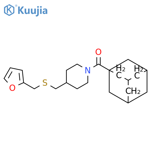 1-(adamantane-1-carbonyl)-4-({[(furan-2-yl)methyl]sulfanyl}methyl)piperidine structure