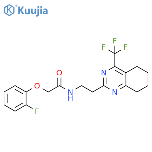 2-(2-fluorophenoxy)-N-{2-[4-(trifluoromethyl)-5,6,7,8-tetrahydroquinazolin-2-yl]ethyl}acetamide structure
