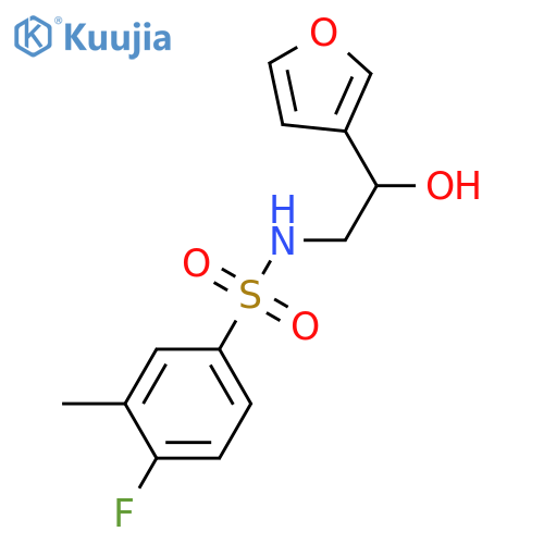 4-fluoro-N-[2-(furan-3-yl)-2-hydroxyethyl]-3-methylbenzene-1-sulfonamide structure