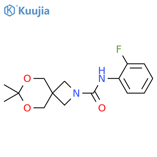 N-(2-fluorophenyl)-7,7-dimethyl-6,8-dioxa-2-azaspiro3.5nonane-2-carboxamide structure