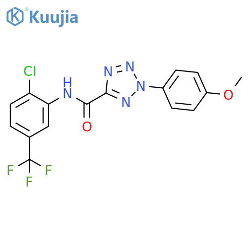 N-2-chloro-5-(trifluoromethyl)phenyl-2-(4-methoxyphenyl)-2H-1,2,3,4-tetrazole-5-carboxamide structure
