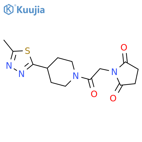 1-{2-[4-(5-methyl-1,3,4-thiadiazol-2-yl)piperidin-1-yl]-2-oxoethyl}pyrrolidine-2,5-dione structure