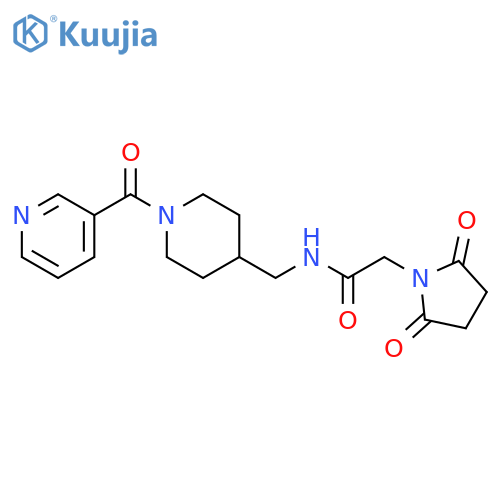 2-(2,5-dioxopyrrolidin-1-yl)-N-{1-(pyridine-3-carbonyl)piperidin-4-ylmethyl}acetamide structure