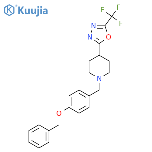 1-{4-(benzyloxy)phenylmethyl}-4-5-(trifluoromethyl)-1,3,4-oxadiazol-2-ylpiperidine structure