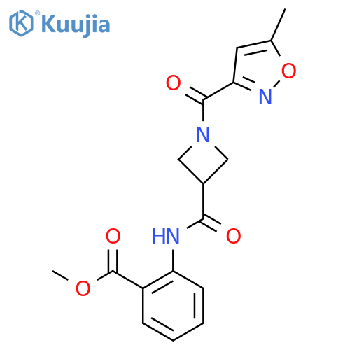 methyl 2-1-(5-methyl-1,2-oxazole-3-carbonyl)azetidine-3-amidobenzoate structure
