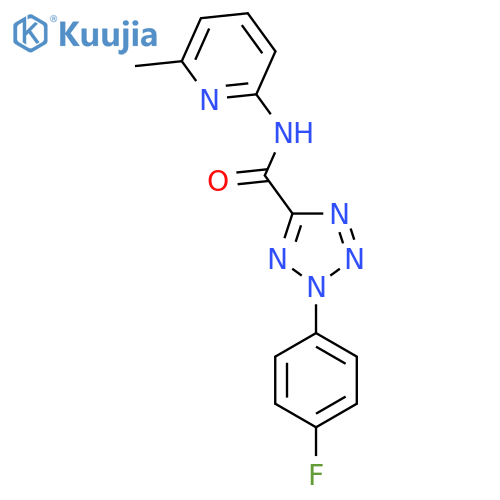 2-(4-fluorophenyl)-N-(6-methylpyridin-2-yl)-2H-1,2,3,4-tetrazole-5-carboxamide structure