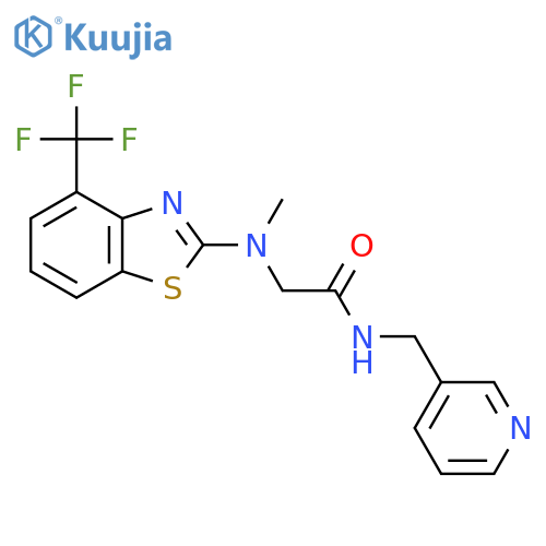 2-{methyl[4-(trifluoromethyl)-1,3-benzothiazol-2-yl]amino}-N-[(pyridin-3-yl)methyl]acetamide structure