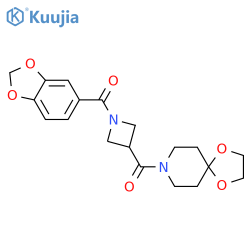 8-1-(2H-1,3-benzodioxole-5-carbonyl)azetidine-3-carbonyl-1,4-dioxa-8-azaspiro4.5decane structure