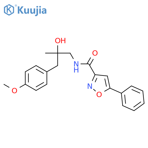 N-2-hydroxy-3-(4-methoxyphenyl)-2-methylpropyl-5-phenyl-1,2-oxazole-3-carboxamide structure